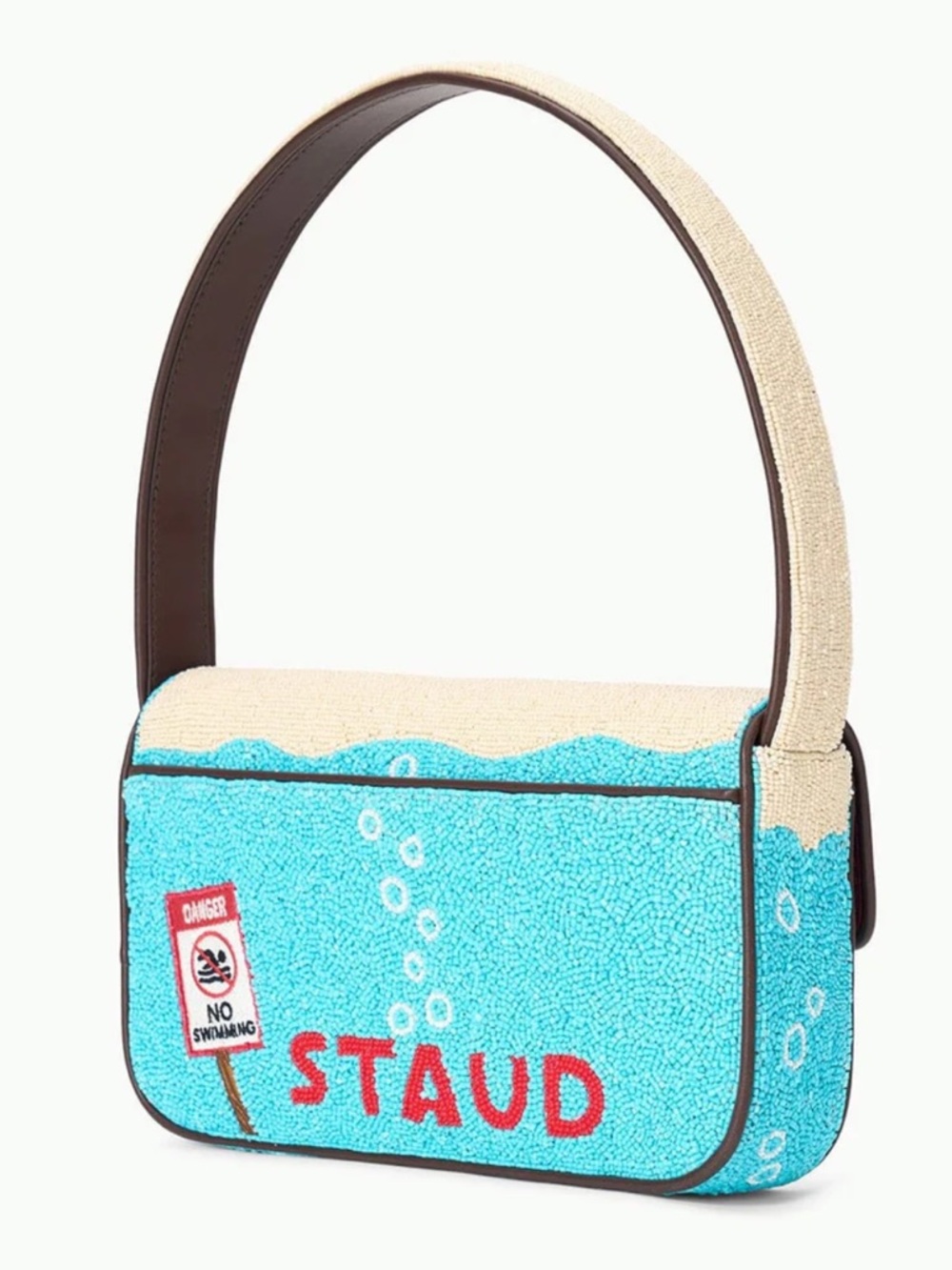 LIKE NEW STAUD Tommy Beaded Bag, Great White - Picture 3 of 10
